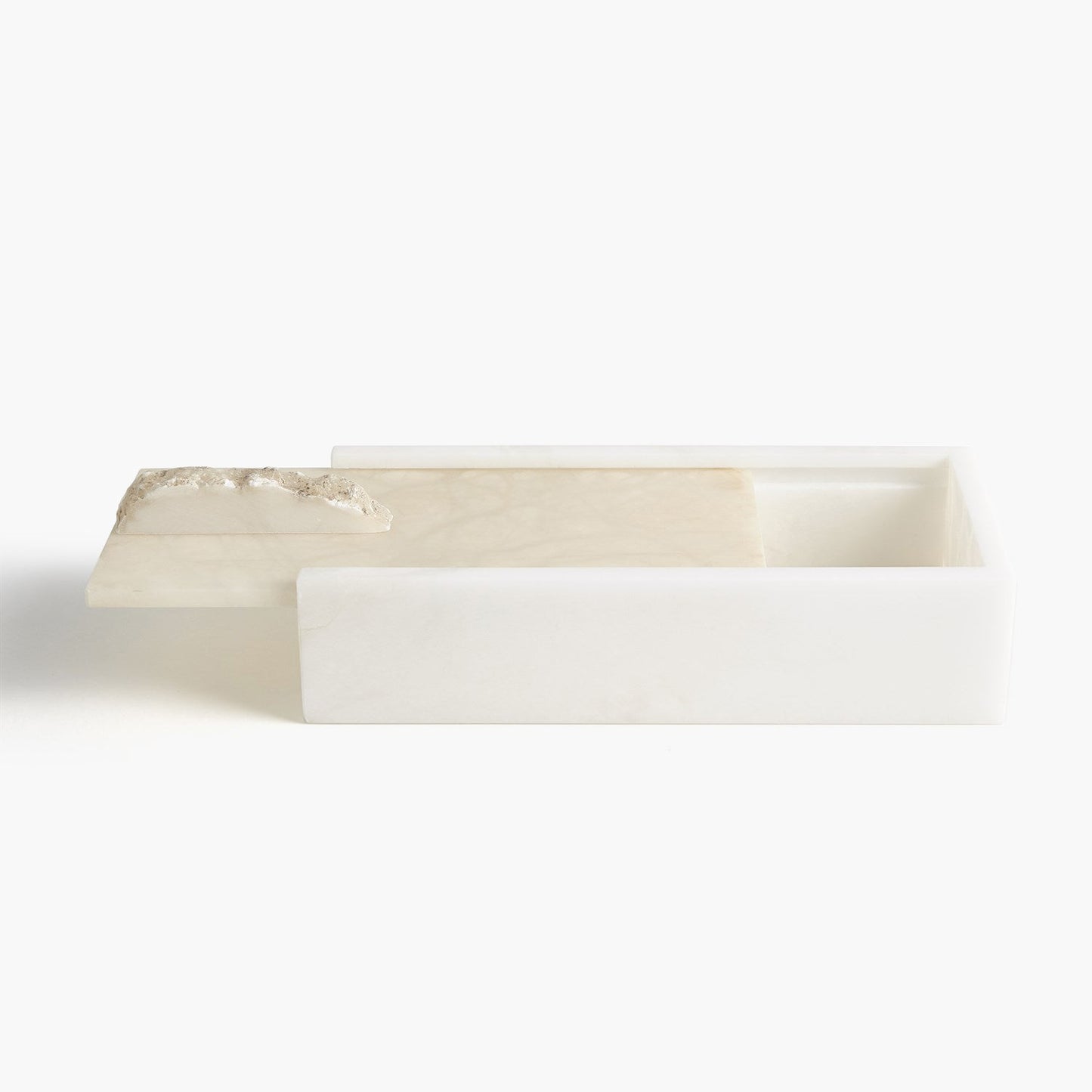 Alabaster Rectangle Box w/Rock Finial