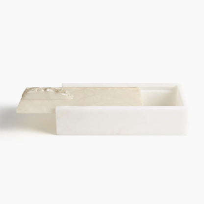 Alabaster Rectangle Box w/Rock Finial